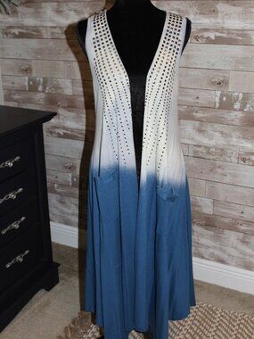 Studded Ombre two-tone Duster by Vocal Western Cowgirl Biker Vibes